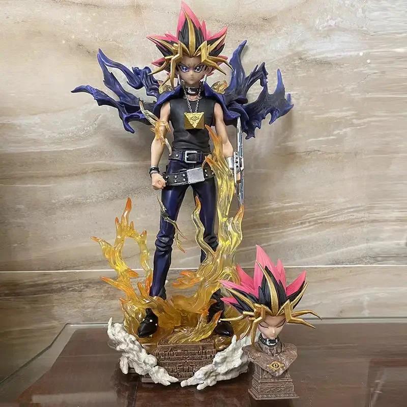 28cm Yugi Muto Figure Dark Game Dimensional Duel Monsters Action Figures Pvc Model Statue Collection Ornament   Kids Toy Gifts