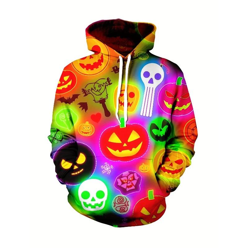Autumn and Winter Men's Halloween Pixie 3D Printed Hooded Comfortable and Breathable Hoodies & Sweatshirts (men’s)
