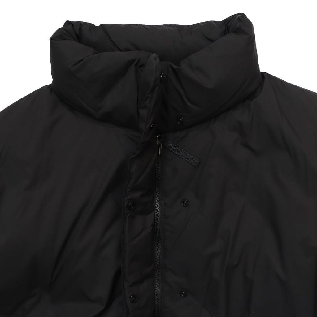 NANGA STAND COLLAR DOWN JACKET W (WOMEN) Stand Collar Down Jacket, Women's Outerwear, Nylon, Outdoor (JP, Alphabet, L, Black)