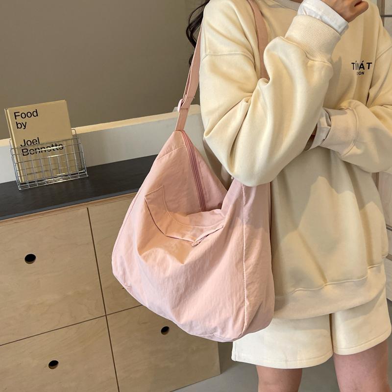 Solid Color Women's Tote Bag Large Capacity Shoulder Crossbody Bag