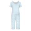 Women's Printed Short Sleeve Pajama Set - Casual Two Piece Sleepwear with Pants