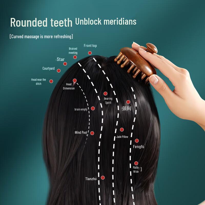 Creative Art Gold Silk Sandalwood Round Massage Comb