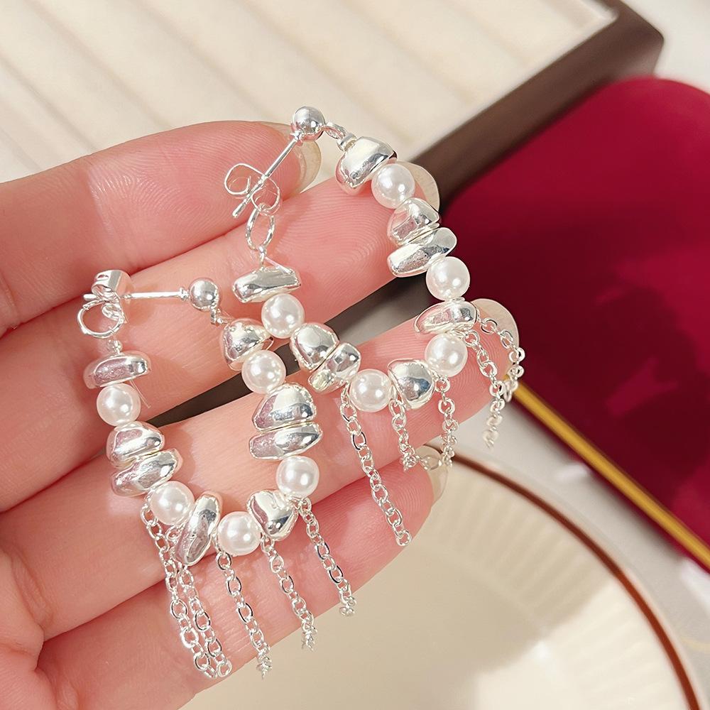 Tassel Irregular Imitation Pearls Dangle Earrings for Women