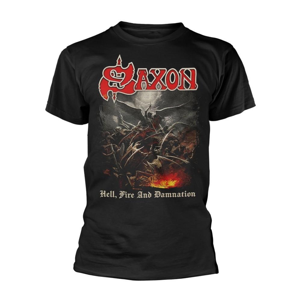 Saxon  Hell Fire And Damnation  Black T shirt - NEW Unisex T-Shirt S