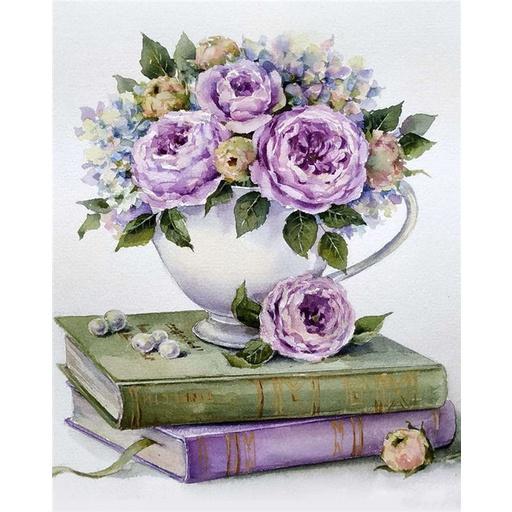 

Алмазная картина Полный набор сверл Ваза Пейзажная мозаика 5D DIY Diamond Art Full Round 20x30CM