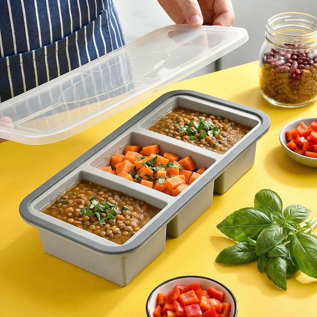 Silicone Food Storage Box - Airtight, Microwave Safe, Fridge & Kitchen Use