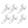 250PCS Self Drilling Screw Carbon Steel White Zinc Drill Screw M4.8x13mm for Metal Wood Plastic Hex Washer Head