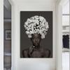 Arte Nordico Donna Africana Pittura su Tela Donna Africana Poster Stampe Immagini Arte da Parete per Soggiorno Decorazione Parete Casa Cuadros