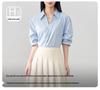 Women's Elegant V-Neck Lapel White Short-Sleeve Shirt, Chic Summer Style, Unique Design