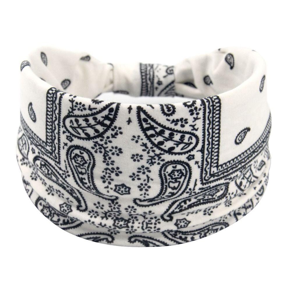 Bohemian Wide Cotton Stretch Headbands Elastic Women Headwrap New Striped Fabric Headband
