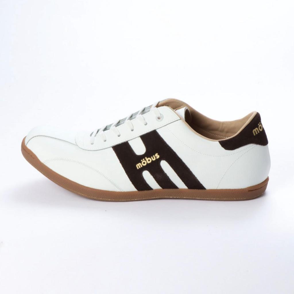 Mobus MUNSTER Sneakers for Men and Genuine Sports and with Functional Walking Shoes Japanese Shoe Women, Leather, Casual, Insoles, (S.WHT TUM/B.BRN,