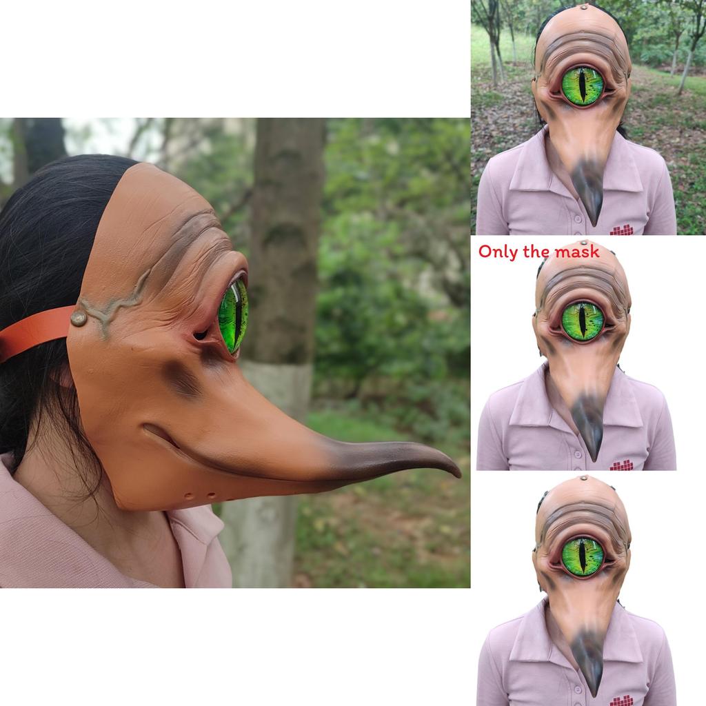 One Eyed Monster With A Long Mouth Monster Latex Mask For Cosplay And Festival Decor