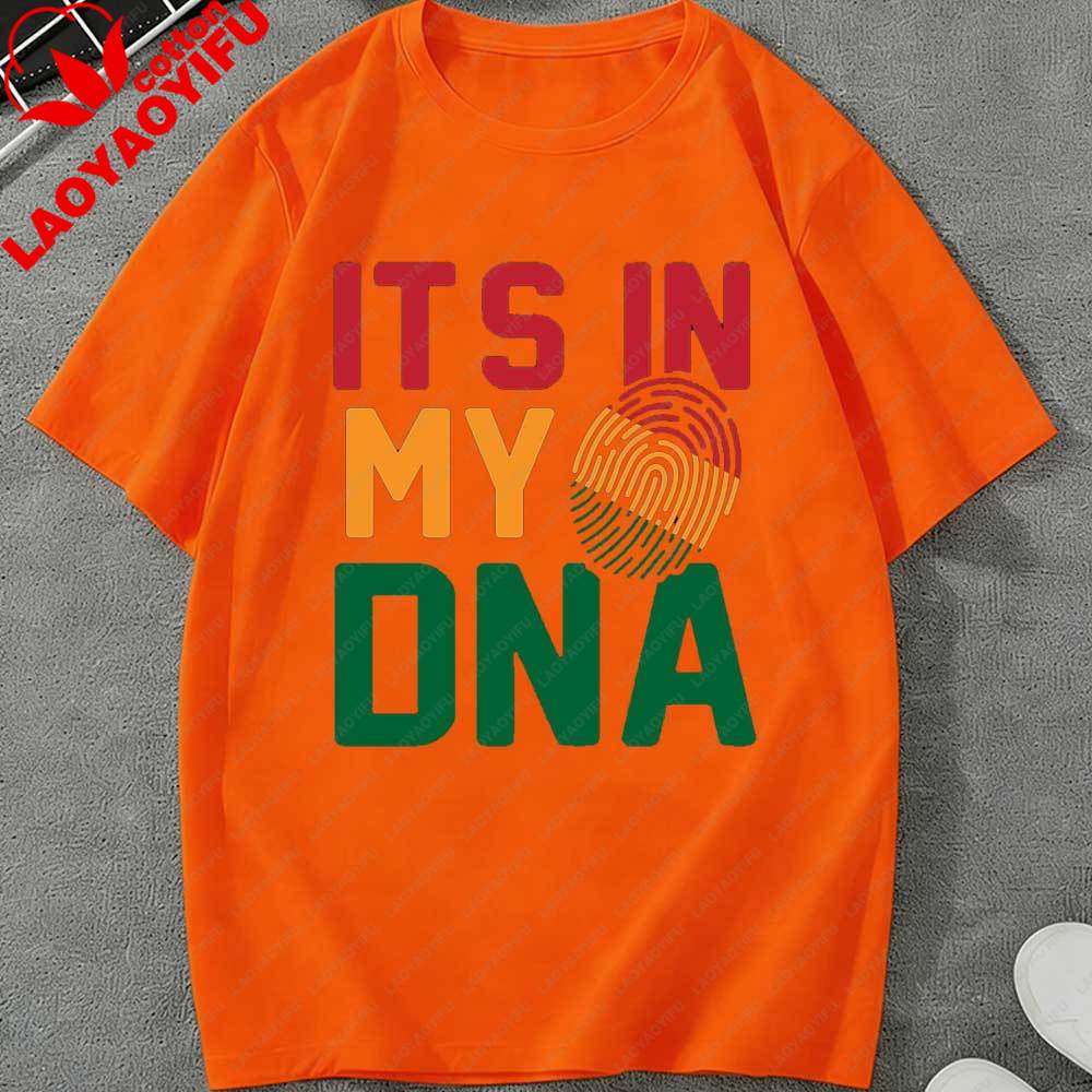 Juneteenth Es liegt in meiner DNA T-Shirt für Unisex Damen Afrikanischer Fingerabdruck Grafik T-Shirt Kurzarm Baumwoll Tops für den Juneteenth Feiertag