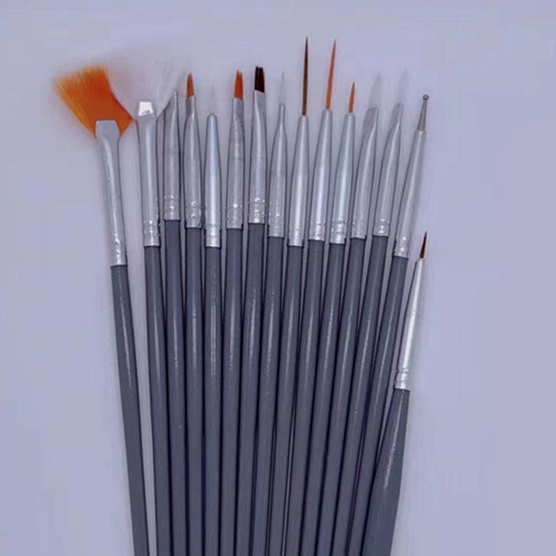 Nail Art Brush Set: 15-Piece Beginner Dotting & Painting Tools for Gel Polish