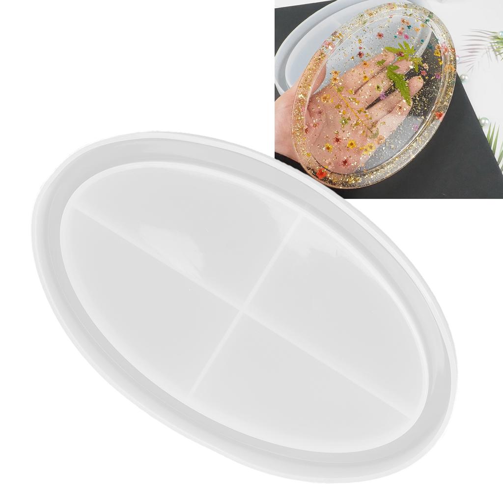 Oval Tray Mold Silicone Oval Jewelry DIY Tray Mold for Manicure Store Decoration Organization