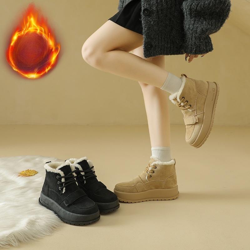 Damen Leichte Bequeme Dicksohlige Gefütterte Fleecegefütterte Schneestiefel Rutschfeste Langlebige Freizeit Outdoor Hohe Baumwollstiefel