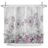 Plants Flower Shower Curtains Butterflies Bathroom Bathtub Decoration Waterproof Polyester Bath Curtain Home Decor with Hooks