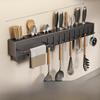 Wall-Mounted Multifunctional Kitchen Knife & Chopstick Rack – Punch-Free Installation