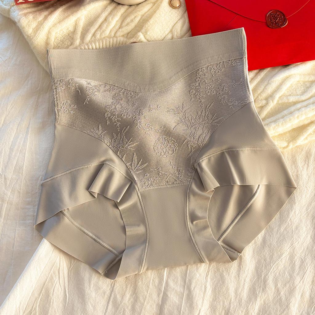 Ladies Spring and Autumn New Style Lace Jacquard Shape High Waist Triangle Briefs