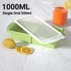 1000ml Big Ice Tray Mold Silicone Freezer Trays Large Ice Mold Food Storage Box Fresh Keeping For Freezing Soup IY Ice Maker