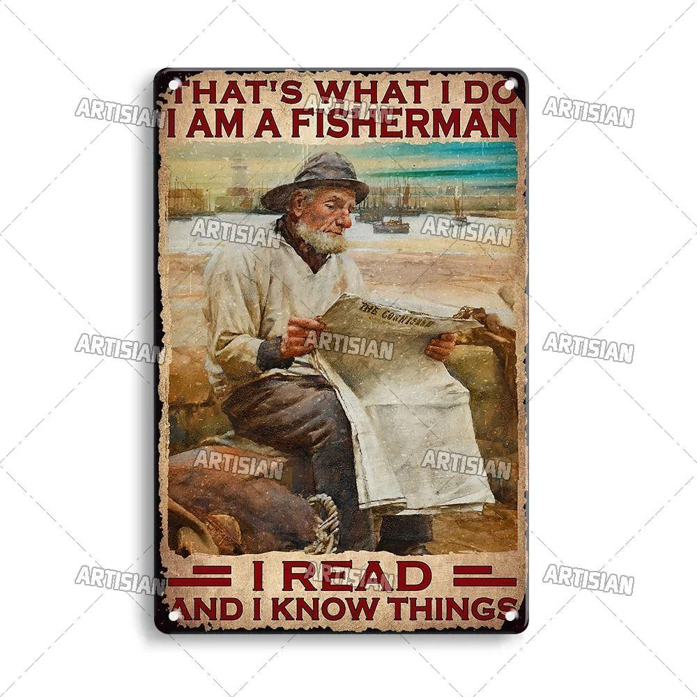 Boy Who Loved Fishing Metal Sign, Gift for Fisherman 20x30cm