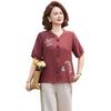 Middle-Aged Women's New Chinese Style Short Sleeve Two-Piece Set
