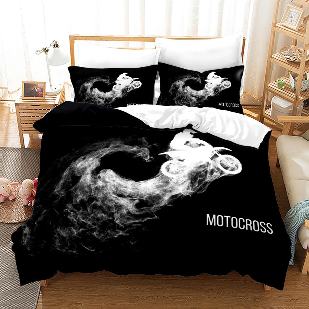 3D Racing Bedding Set King Queen Down Duvet Cover Pillowcase 2/3pcs Motocross Bed Cover Boys Men Home Textile Gift