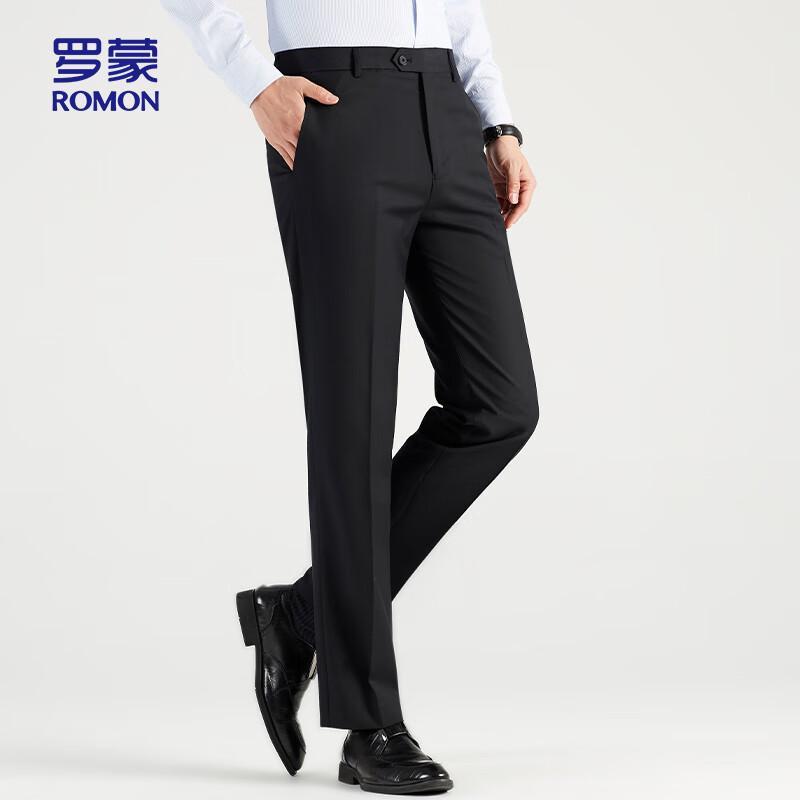 ROMON Men's Business Straight-Leg Suit Pants