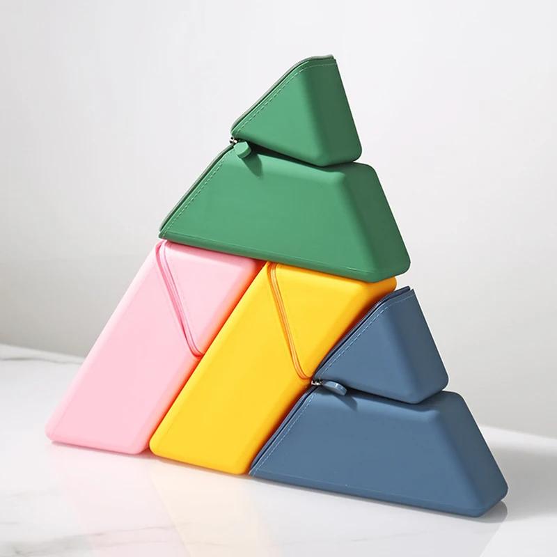 1Pc Silicone Pencil Case/Pen Holder/Pencil Box - Foldable Vertical Stationery Organizer, Pen Storage for Student Office Desktop