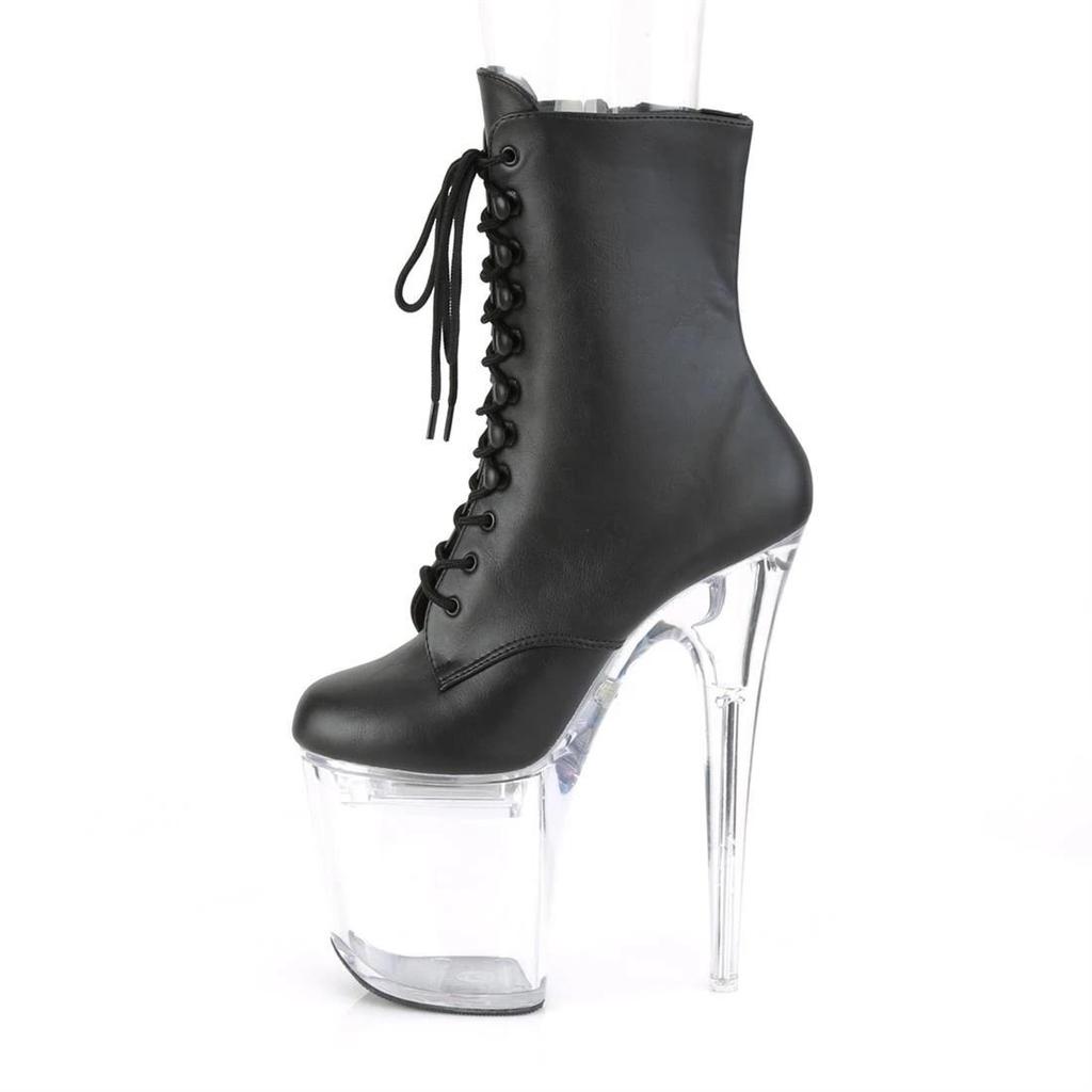 Stivali Stiletto 20cm Stivaletti Bassi, Nuovi Stivali in Vernice, Stivali con Suola a Tacco Alto da Palcoscenico da Nightclub, Scarpe da Pole Dance YKC