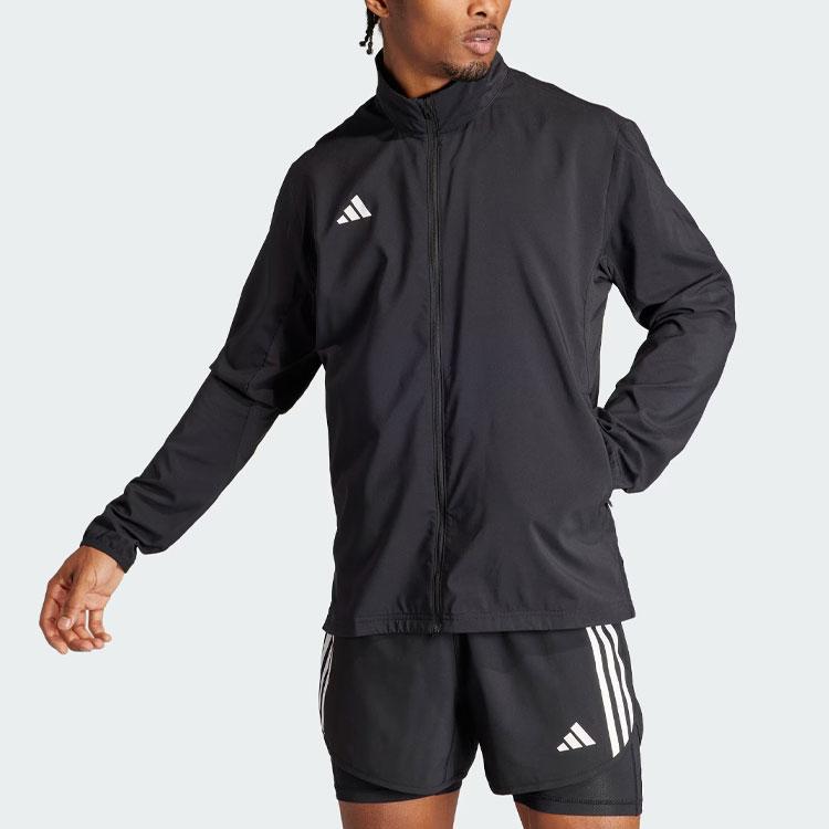 adidas Adizero Essentials Slim Fit Running Jacket Men Tops Black IT7585