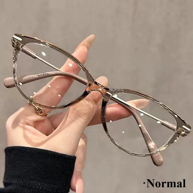 

Large Framed Fashionable Simple Cat-eye Light-sensitive Reading Glasses for Women and Men Anti Blue Light Eyeglasses 0To +4.0 2.5