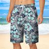 Summer 3D Tropical Plants Flower Print Shorts Fashionable Casual Beach Men's Shorts