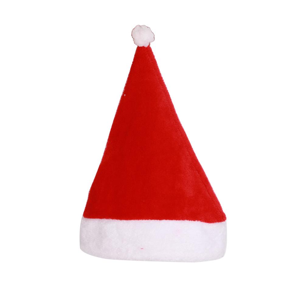 Adult Plush Santa Hat Christmas Costume Headwear Soft Flannel Xmas Cap Holiday Party Cosplay Accessory Warm Santa Hat Gift Decor