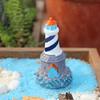 Realistický tvar DIY Lighthouse Miniaturní pryskyřice Mikro Krajina Figurka majáku Zahradní dekorace