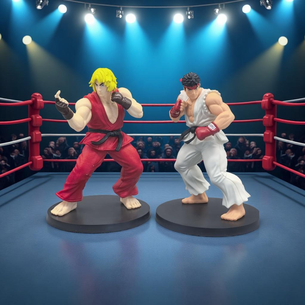 17CM Anime Street Fighter Fighting Game Action Figure Ken Masters Hoshi Ryu PVC Kawaii Toys Dolls Room Decor Gift For Boys