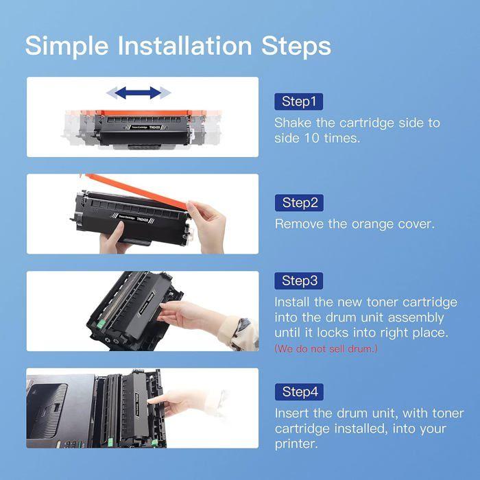 Cartouche de Toner Compatible - LASER GENETICS CARRON - TN2420 - Noir - Pack de 2 - 3000 pages