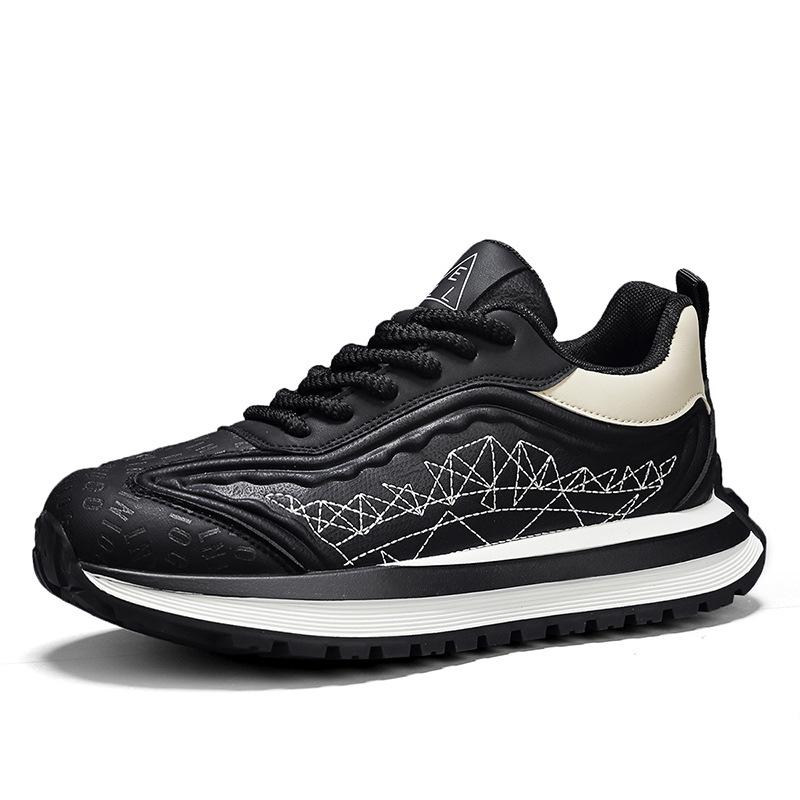 

Leather net contrasting color retro casual shoes men s autumn and winter new trend platform personalized sports shoes student men s shoes 39