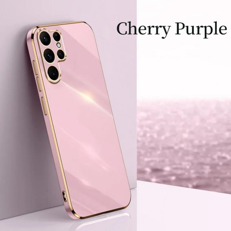 

Для Samsung S25 Ultra S25 + Чехол Роскошный Гальванизированный Мягкий Силиконовый ТПУ Чехол Для Galaxy S24 S23 FE S22Plus S21 S20 Защита Объектива Ударопрочный Бампер For Galaxy S24 FE фиолетовый