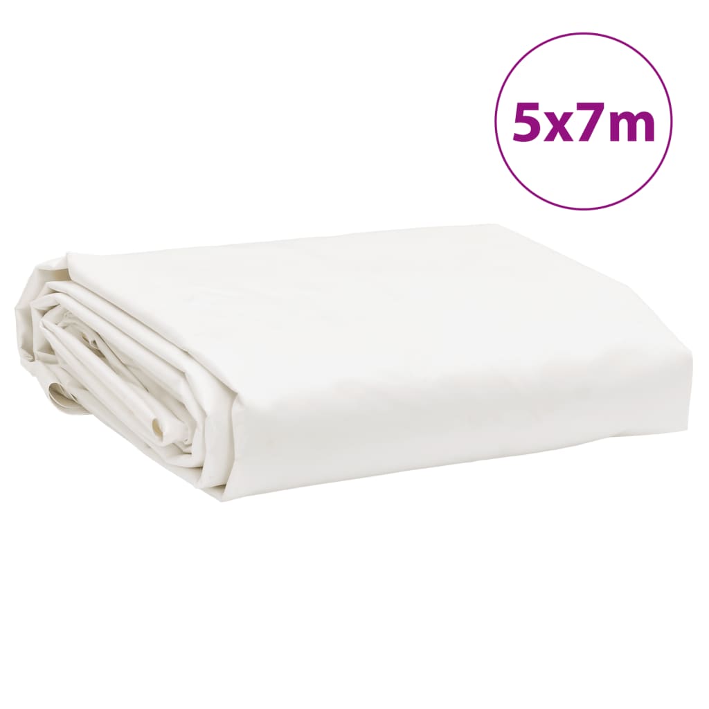 Vidaxl Plandeka, Biała, 5X7 M, 600 G/M²