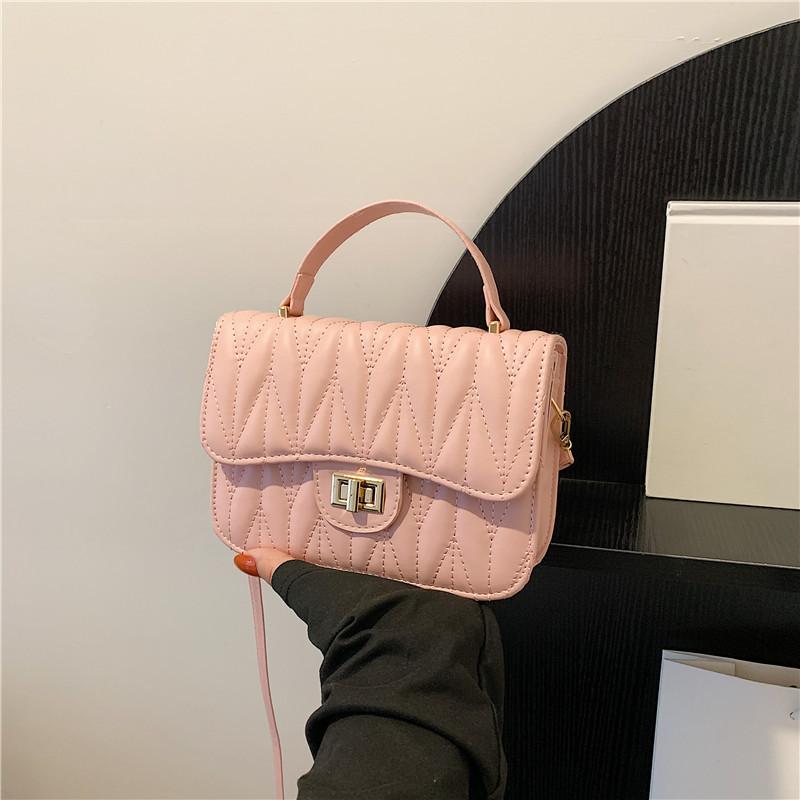 

2024 new summer foreign style fashion trend messenger bag fashion small square bag this year popular embroidery thread small bag women рожевий