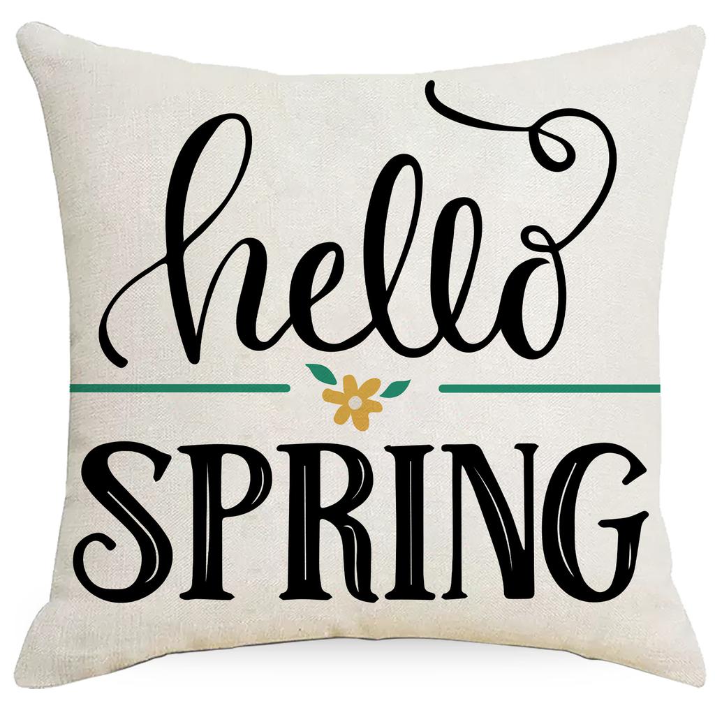 Spring Linen Pillowcase Home Sofa Car Office Bedroom Pillow Cushion Cover