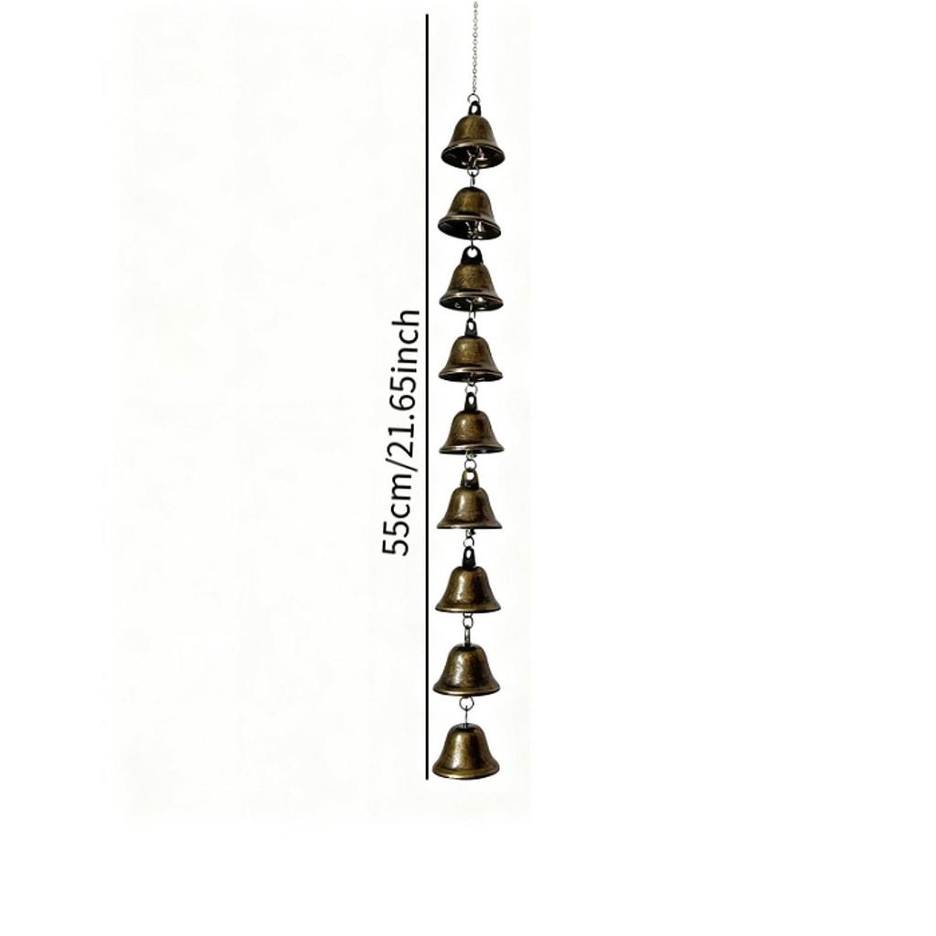 Decorative Cast Iron Wind Chime Outdoor Hanging Bell Garden Ornament for Traditional Christmas Patio Decor