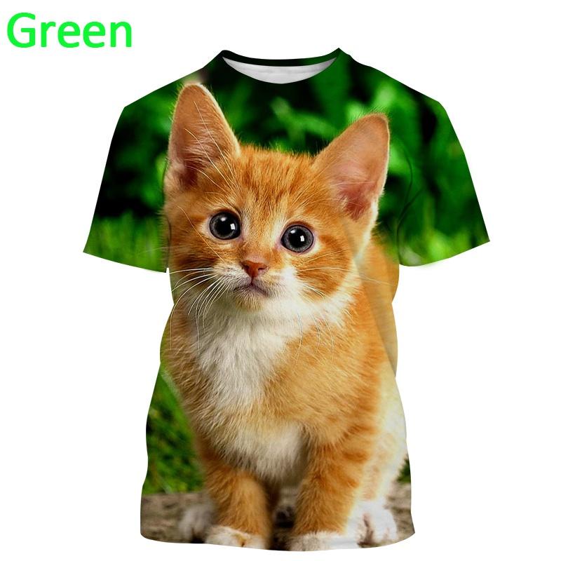 Men And Women Street Art Cool Short-Sleeved All-Match Tops Cat Latest 3D Printing T-shirt Fashion Casual Cute Harajuku Style