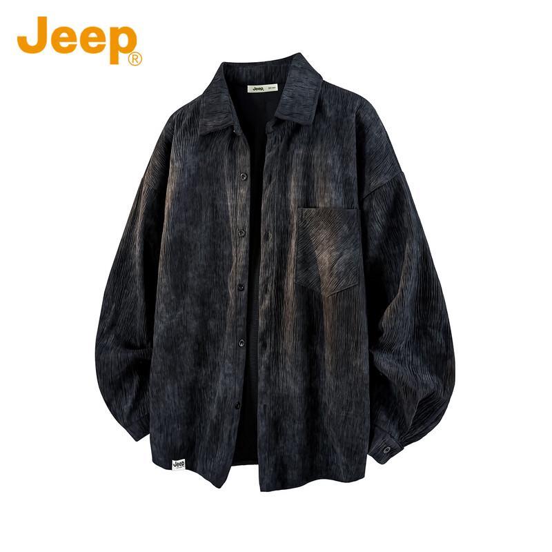 JEEP Men s Retro Tie-Dye Long Sleeve Casual Shirt XL