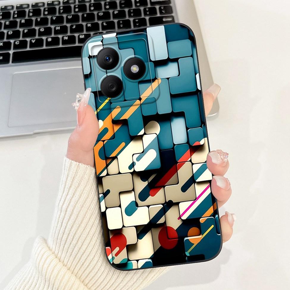 For Realme C61 RMX3939 RMX3930 C63 RMX3939 Case For Realme C63 Cover Luxury Fashion Flower Kawaii Girl Cute Cat Shockproof Shell
