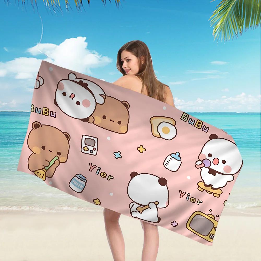 Bubu E Dudu Carino Cartone Animato Coperta in Microfibra Asciugatura Rapida Asciugamani da Spiaggia Stampa Oversize Super Assorbente Coperta Asciugamano da Piscina