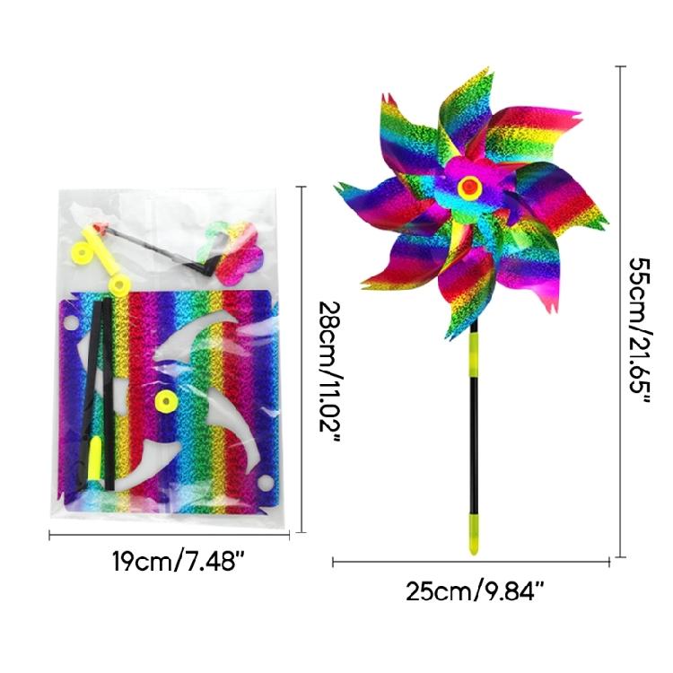 6pcs Bird Repellents Windmills Multifunction Garden Yard Party Background