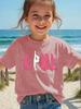 Spring and Summer Girls Casual Sports T-shirt Short-sleeved Energetic Girl Graphic T-shirt