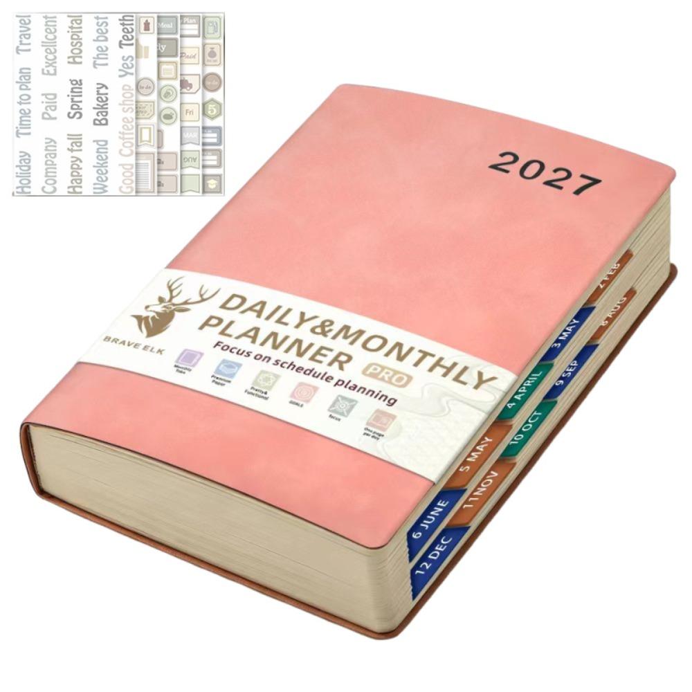 English 2027 Schedule Planner Notepad 12 Months To-do List Notebook  School Office Supplies